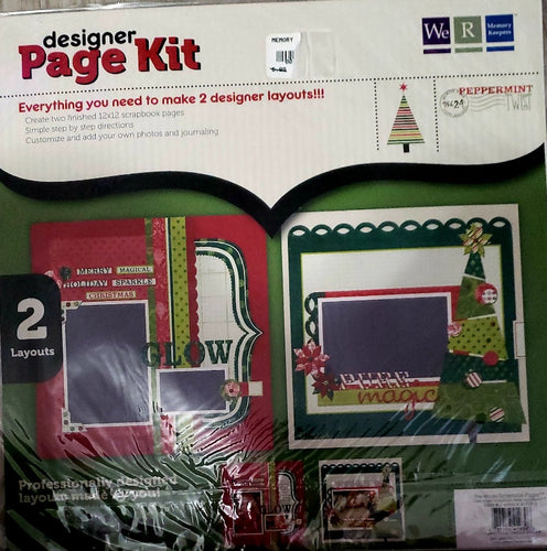 We R memory keeper's - 12 x 12 scrapbook designer page kit  - peppermint twist Christmas