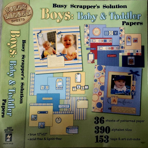 Hot off the press HOTP - 12 x 12 scrapbook paper pack - Paper Pizazz Boys baby and toddlers