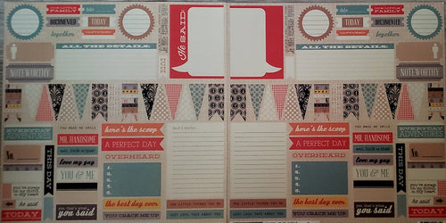 Teresa Collins  - 12 x 12 scrapbook paper - he said she said - punchout sheet