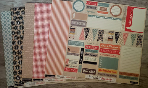 Teresa Collins  - 12 x 12 scrapbook page kit - he said she said