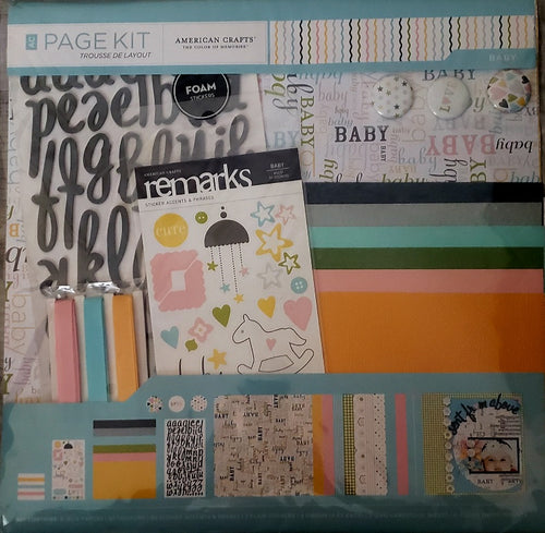 AC American Crafts - 12 x 12 scrapbook page kit - baby