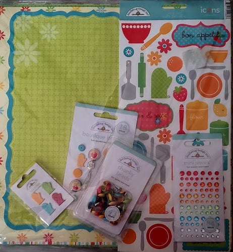 Doodlebug page paper kit - 12 x 12 - Bon Appétit food