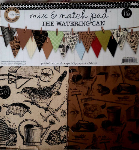 Canvas corp fabric and cardboard paper - 12 x 12 - the warering can