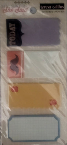 Teresa Collins  - sticky notes chipboard pieces - he said she said