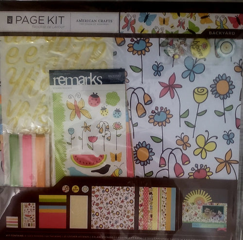 AC American Crafts - 12 x 12 scrapbook page kit - backyard