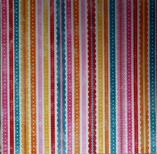 Bo bunny press Single sided paper 12 x 12 - princess collection stripe