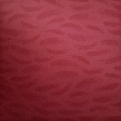 12 x 12 scrapbook single sided paper  - red feathers