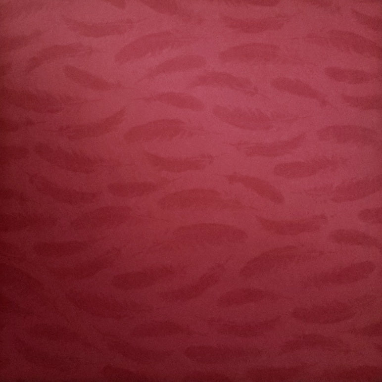 12 x 12 scrapbook single sided paper  - red feathers