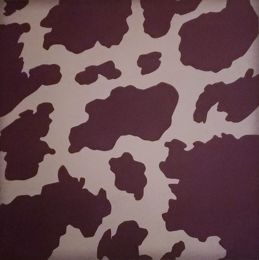 12 x 12 scrapbook single sided paper  - purple cow print pattern