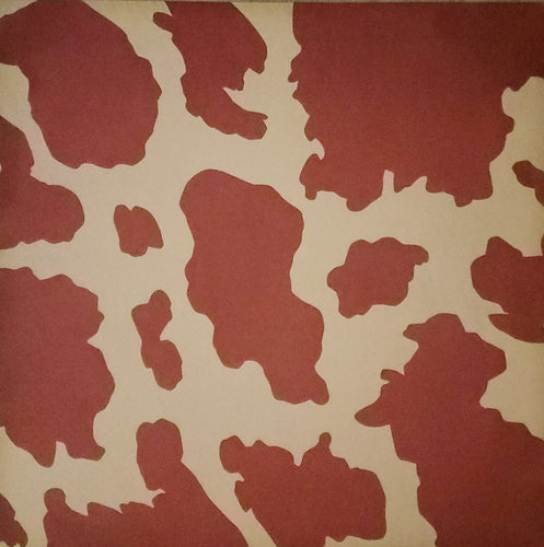 12 x 12 scrapbook single sided paper  - pink cow print pattern