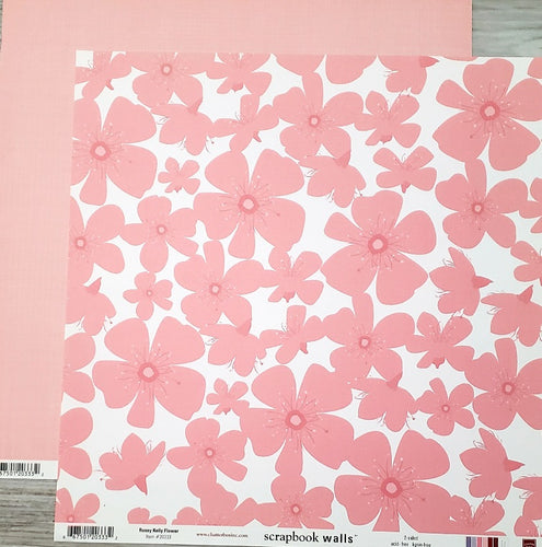 Chatter box double sided paper 12 x 12 - scrapbook walls rosey kelly flower