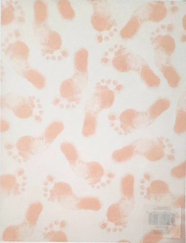 Colorbok single sided vellum paper 8 1/2 x 11 - pink baby feet