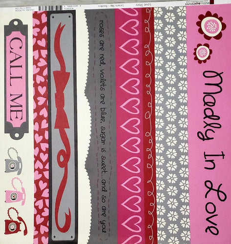 Bazzill basics double sided paper 12 x 12 - love story lickety stripes
