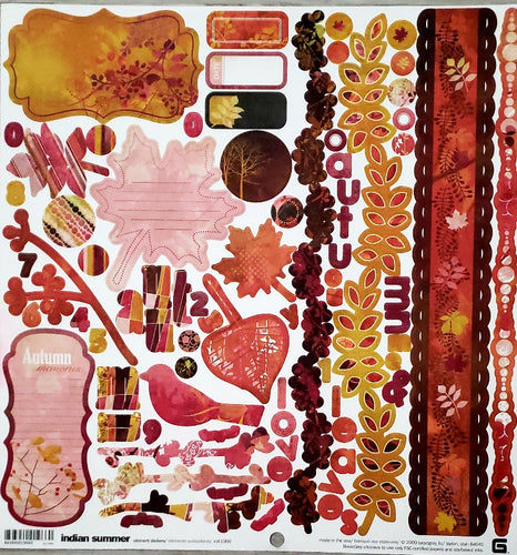 BasicGrey - 12 x 12 sticker sheet- Indian summer elements