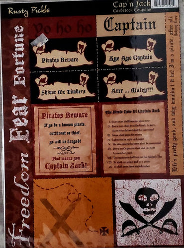 Rusty Pickle - 8 1/2  x 11 sheet- cap'n Jack cardstock  coupons