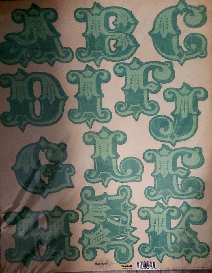 My Minds Eye 12 x 15 XL monogram punchout sheet- Tres Jolie Bonjour