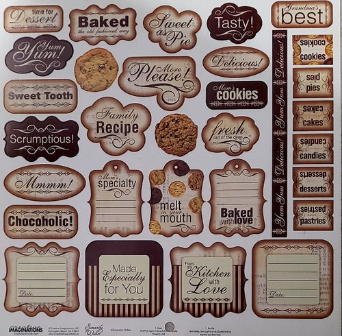 Creative Imaginations 12 x 12 sticker sheet - sweet tooth
