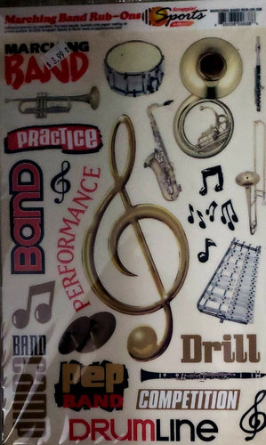 Scrappin' sports and more - rub on sheet  - marching band
