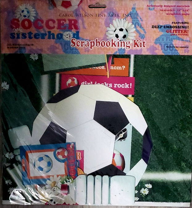 Carol Wilson fine arts - 12 x 12 scrapbook page kit - soccer sisterhood girl