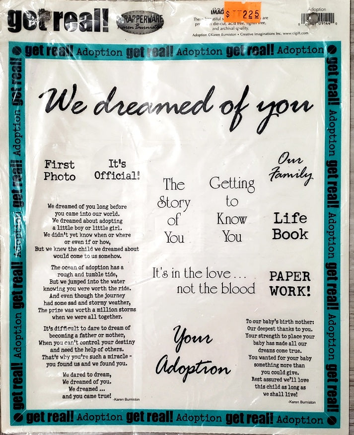 Creative Imaginations -  8 1/2 x 11 sticker - adoption