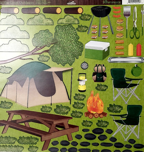 Reminisce - sticker sheet  12 x 12 - the great outdoors tent