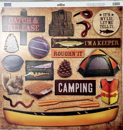 Karen Foster - sticker sheet  12 x 12 -  camping