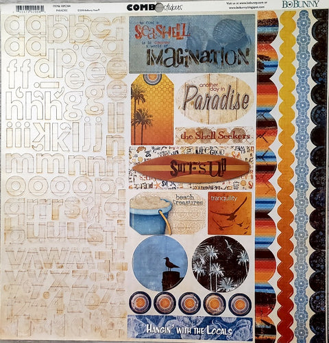 Bo Bunny  - sticker sheet  12 x 12 -  paradise