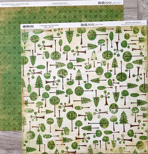 Bo Bunny  - double sided paper 12 x 12 -  roughin' it in the woods