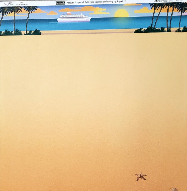 Sugar Tree Single Sided cardstock paper 12 x 12  - beach view cruise ship