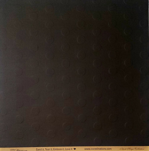 Core'dinations - textured solid color cardstock - 12 x 12 black magic hermit large embossed dot