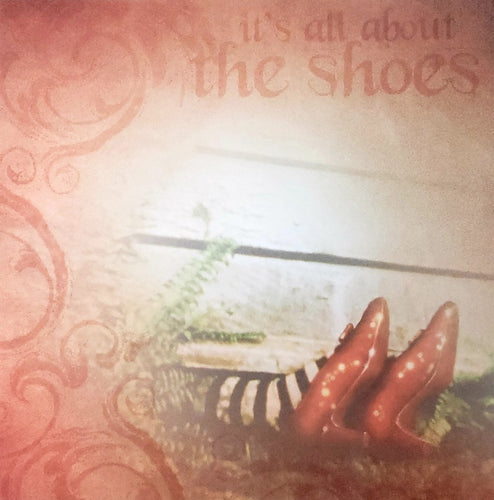 Paper House productions 12 x 12 single sided patterned paper - Wizard of oz - its all about the shoes rubby slippers