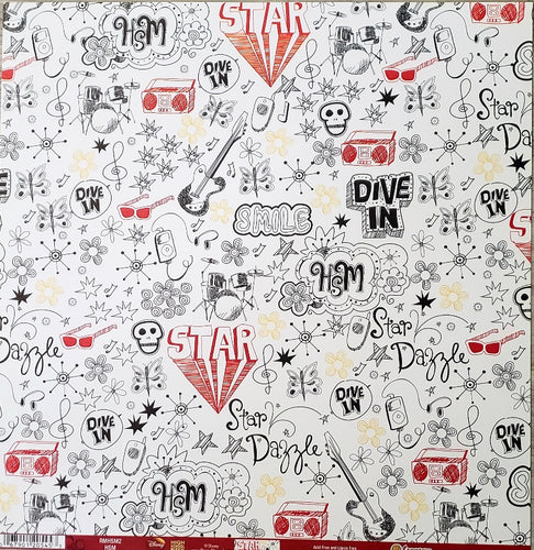 Sandylion  12 x 12 single sided patterned paper - High School Musical HSM