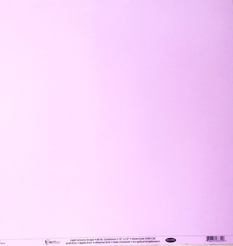 Worldwin colormates solid color cardstock - 12 x 12 - light groovy grape