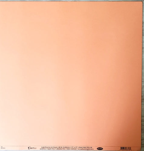 Worldwin colormates solid color cardstock - 12 x 12 - light peaches and cream