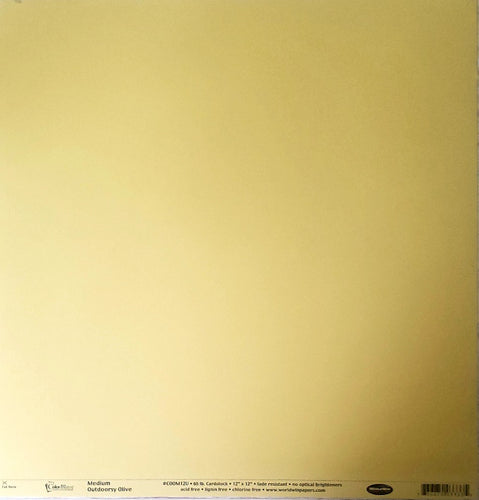 Worldwin colormates solid color cardstock - 12 x 12 - medium Outdoorsy olive