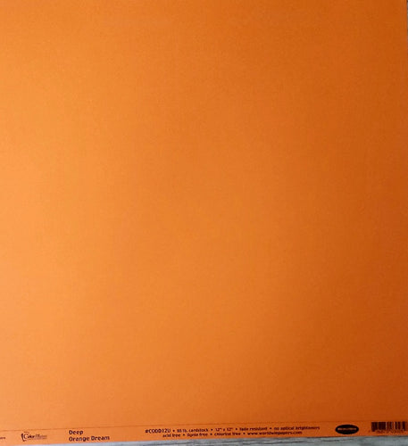 Worldwin colormates solid color cardstock - 12 x 12 - deep orange dream