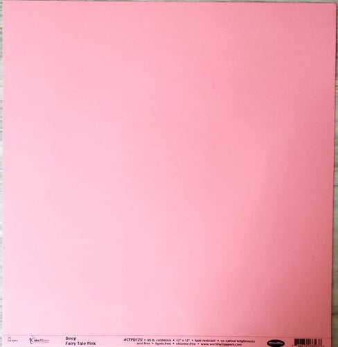 Worldwin colormates solid color cardstock - 12 x 12 - Deep Fairy tale pink
