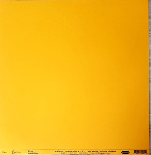 Worldwin colormates solid color cardstock - 12 x 12 - Deep Meri-gold