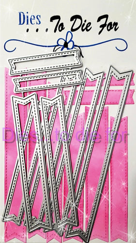 Dies ... to die for metal cutting die - Stitched Fishtail ribbons