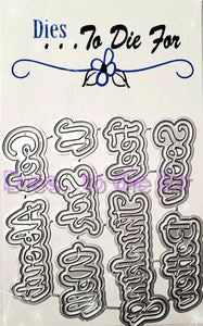 Dies ... to die for metal cutting die - Seasons Sick / Feel Better words with shadow