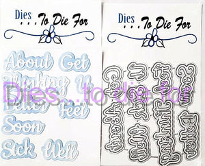 Dies ... to die for metal cutting die - Seasons Sick / Feel Better words with shadow