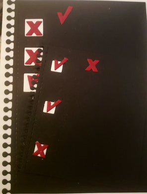 Dies ... to die for LLC metal cutting die - notebook pages, boxes, X and check marks