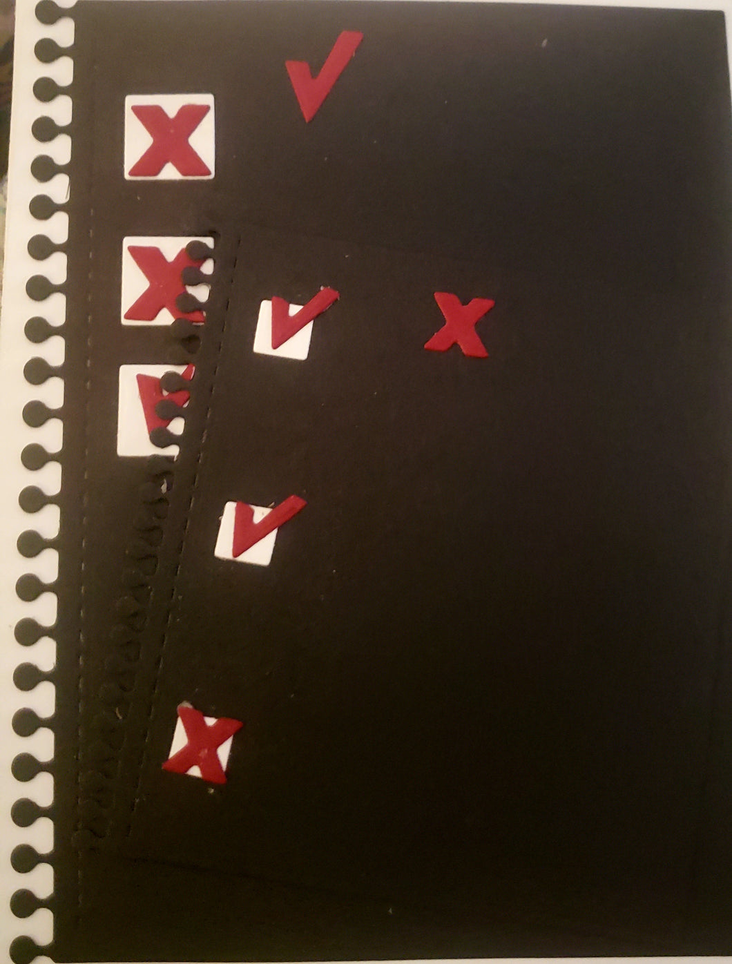 Dies ... to die for LLC metal cutting die - notebook pages, boxes, X and check marks