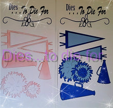 Load image into Gallery viewer, Dies ... to die for LLC metal cutting die -  Cheerleading Pom Poms &amp; Megaphone