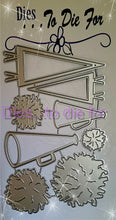 Load image into Gallery viewer, Dies ... to die for LLC metal cutting die -  Cheerleading Pom Poms &amp; Megaphone