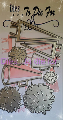 Dies ... to die for LLC metal cutting die -  Cheerleading Pom Poms & Megaphone