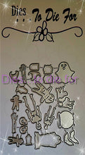 Load image into Gallery viewer, Dies ... to die for LLC metal cutting die - PJ&#39;s Pajamas Halloween add on