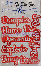 Load image into Gallery viewer, Dies ... to die for LLC metal cutting die - Seasons Fireworks words
