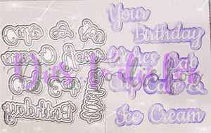 Dies ... to die for metal cutting die -Seasons words Birthday set