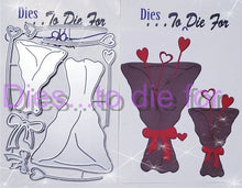Load image into Gallery viewer, Dies ... to die for LLC metal cutting die - Bouquet holder with hearts - Flowers